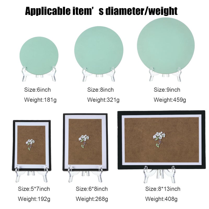 HESTYA 6 Pack 7 Inch Acrylic Easel Stand, Display Stand, Plate Holder for Display, Photo Holder Picture Frame Book(Clear) - Image 5